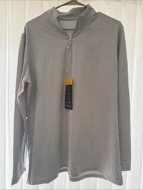 Women's Long Sleeve Quarter-Zip Pullover - Light Gray